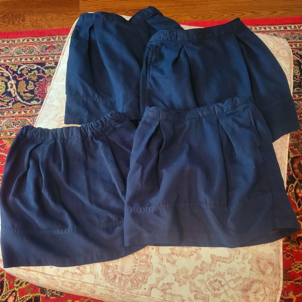 Set of 4 Girls Land's End Skorts Navy Kids Size 6